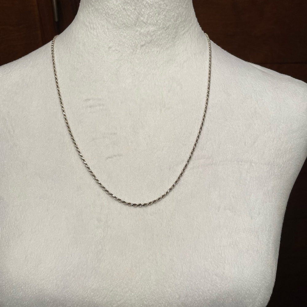24" Diamond cut Sterling Silver Rope (Cord) chain - lapis pendant not included